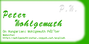 peter wohlgemuth business card